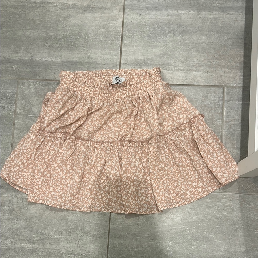 Princess Polly Floral Beige Skater Skirt